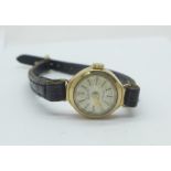 A lady's 9ct gold cased wristwatch