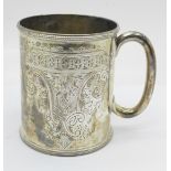 A Victorian silver mug, Sheffield 1877, 118g