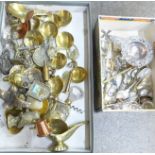 Collectors spoons, brass caddy spoons etc.