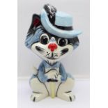 A Lorna Bailey Porthos the Cat, one of the Three Musketeers Collection, signed on the base