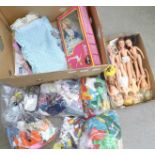 A large collection of Sindy clothing, footwear, accessories, etc., and nine dolls