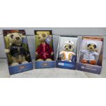 Four Yakov's Toyshop Meercat soft toy collectables **PLEASE NOTE THIS LOT IS NOT ELIGIBLE FOR