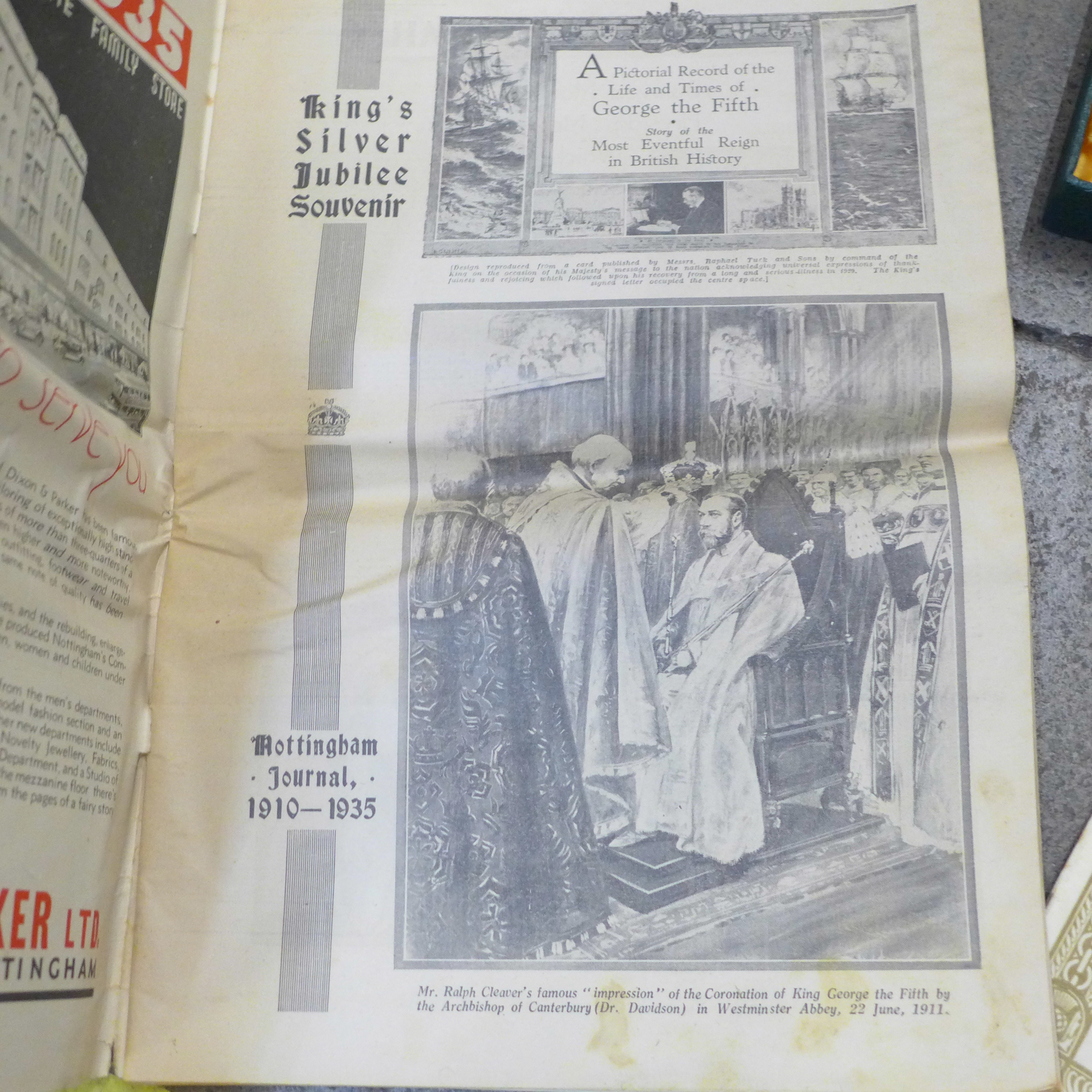 Royal commemorative items including a 1935 Silver Jubilee Nottingham Journal souvenir newspaper, a - Image 4 of 4