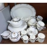 A collection of Wedgwood Chartley dinnerware, teaware and coffee ware, six setting comprising dinner