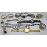 A collection of wristwatches including Lorus, Rotary, Avia, etc.