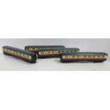 Four Hornby OO gauge railway carriages