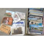 A collection of postcards, vintage to modern