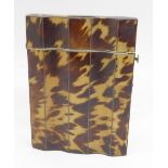 A tortoiseshell card case, 65mm x 91mm, (hinge strained)