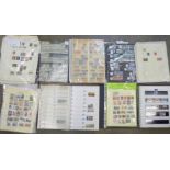 Stamps; a box of single country collections in albums and on sheets