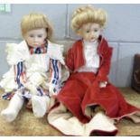 Two Heubach dolls, 62cm