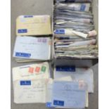 A box of correspondence in original Air Mail covers to Corporal F. Arnold, Royal Engineers, Middle