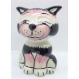 A Lorna Bailey Mack the Cat, 13cm, signed on the base