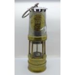 A Hailwoods Ackroyd miner's safety lamp