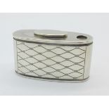 A Georg Jensen small silver pill box, 330C, London import hallmark for 1960