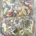 Two bags of fashion jewellery