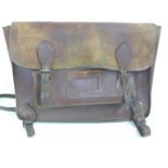 A 1950's leather school satchel