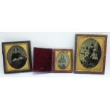 Three Ambrotype framed photographs