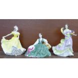 Three Royal Doulton figures; Ninette, Elyse and Summertime