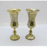 A pair of silver Yiddish cups, Birmingham 1907, 59g