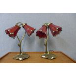 A pair of Tiffany style table lamps