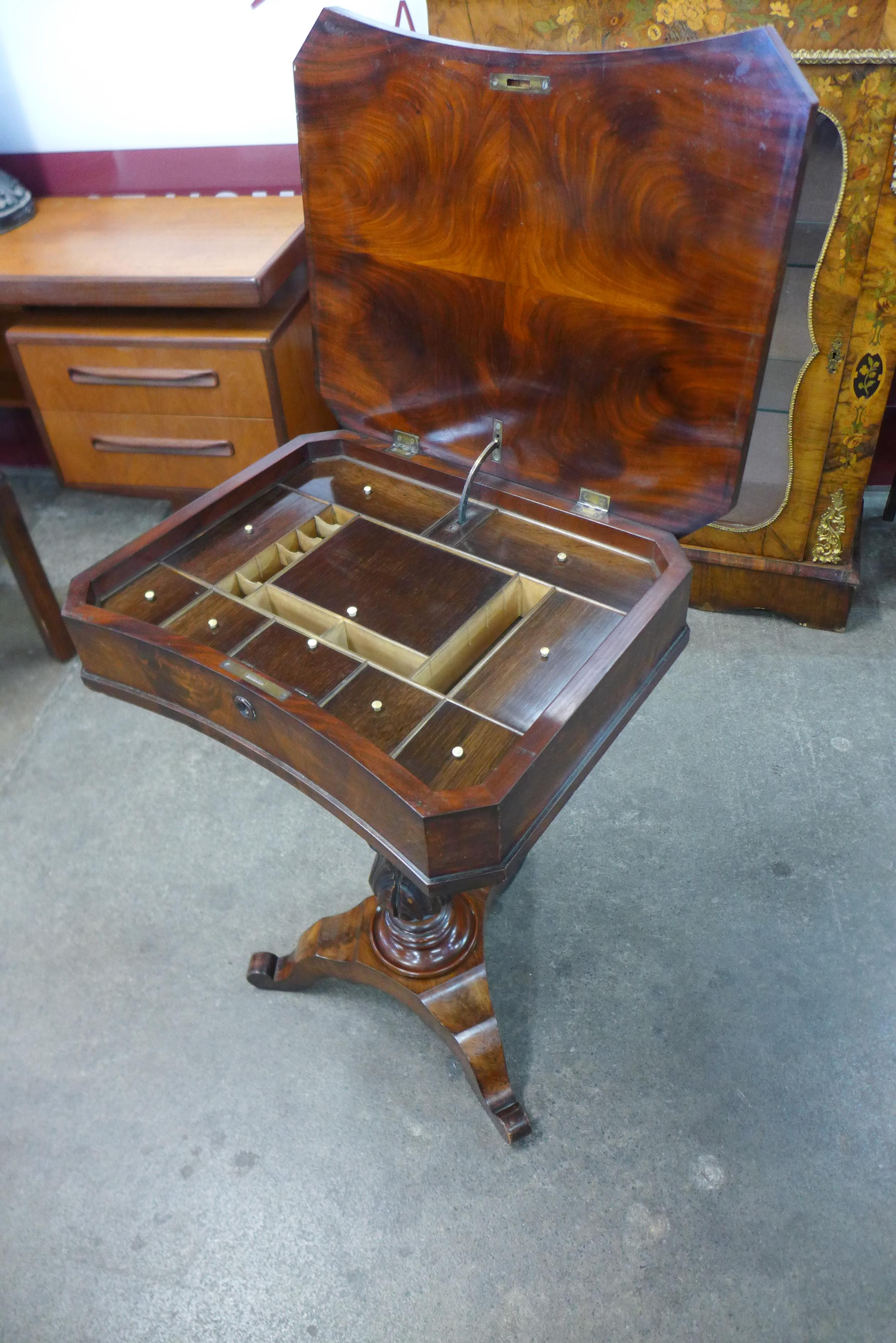 An early Victorian mahogany fitted lady's sewing table - Image 2 of 2