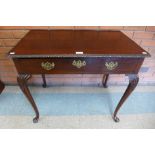 A George III mahogany single drawer side table