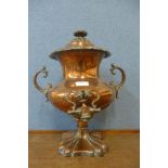 A Victorian copper samovar