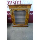 A Victorian walnut and marquetry inlaid pier cabinet