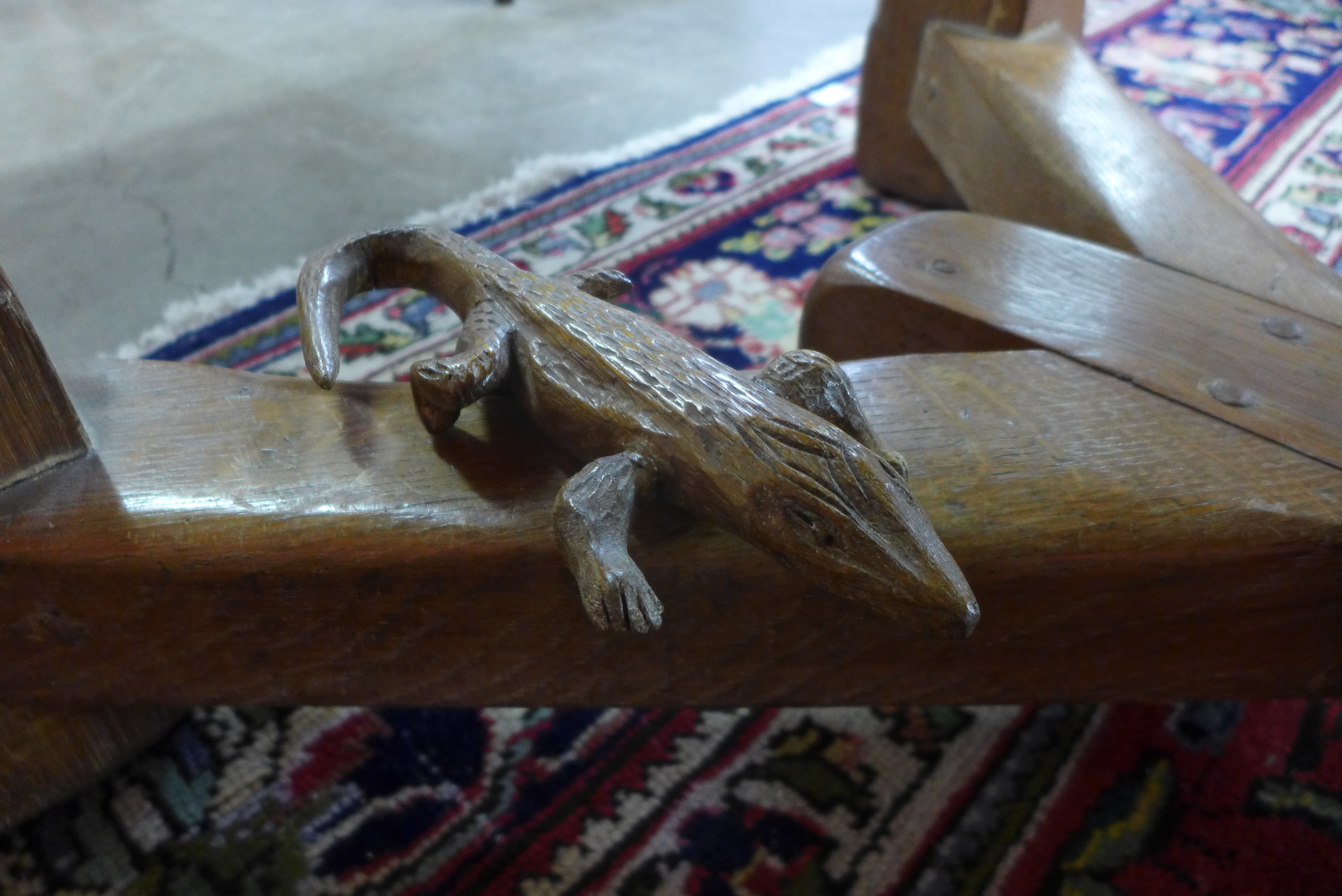 A Derek "Lizard Man" Slater of Crayke oak refectory table - Image 3 of 4