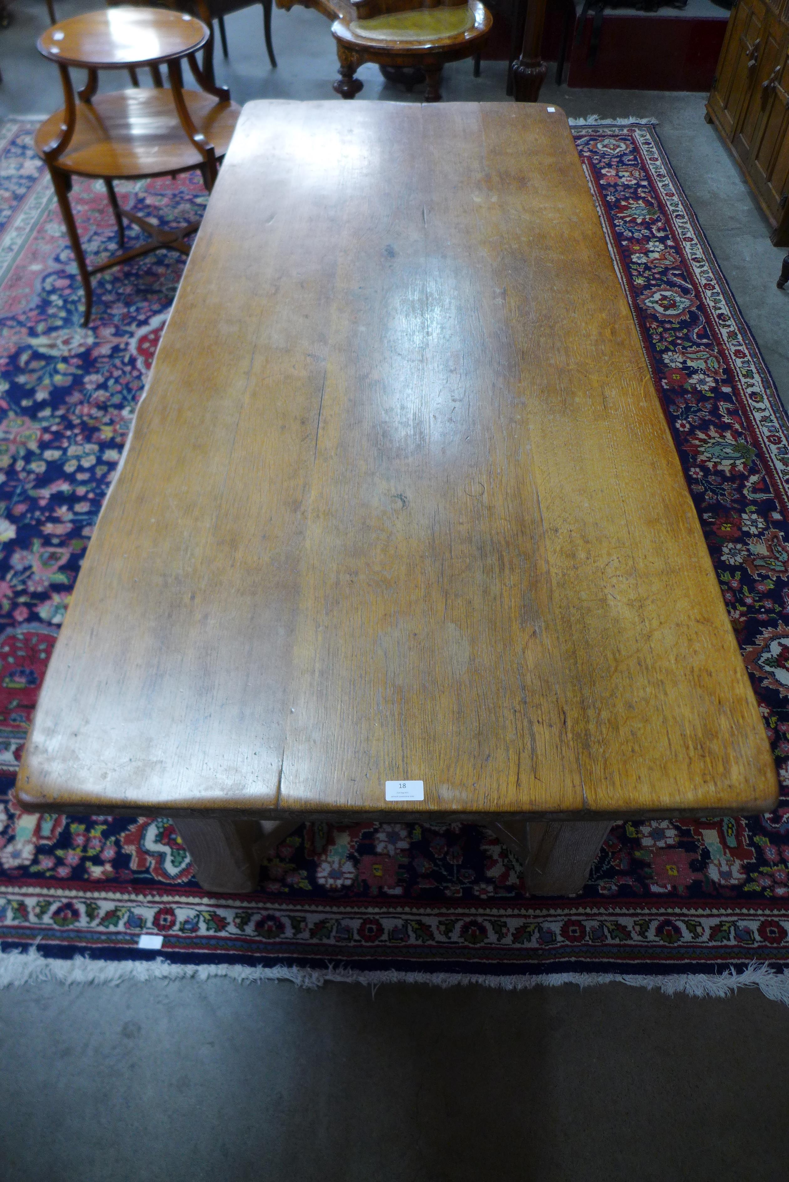 A Derek "Lizard Man" Slater of Crayke oak refectory table - Image 2 of 4