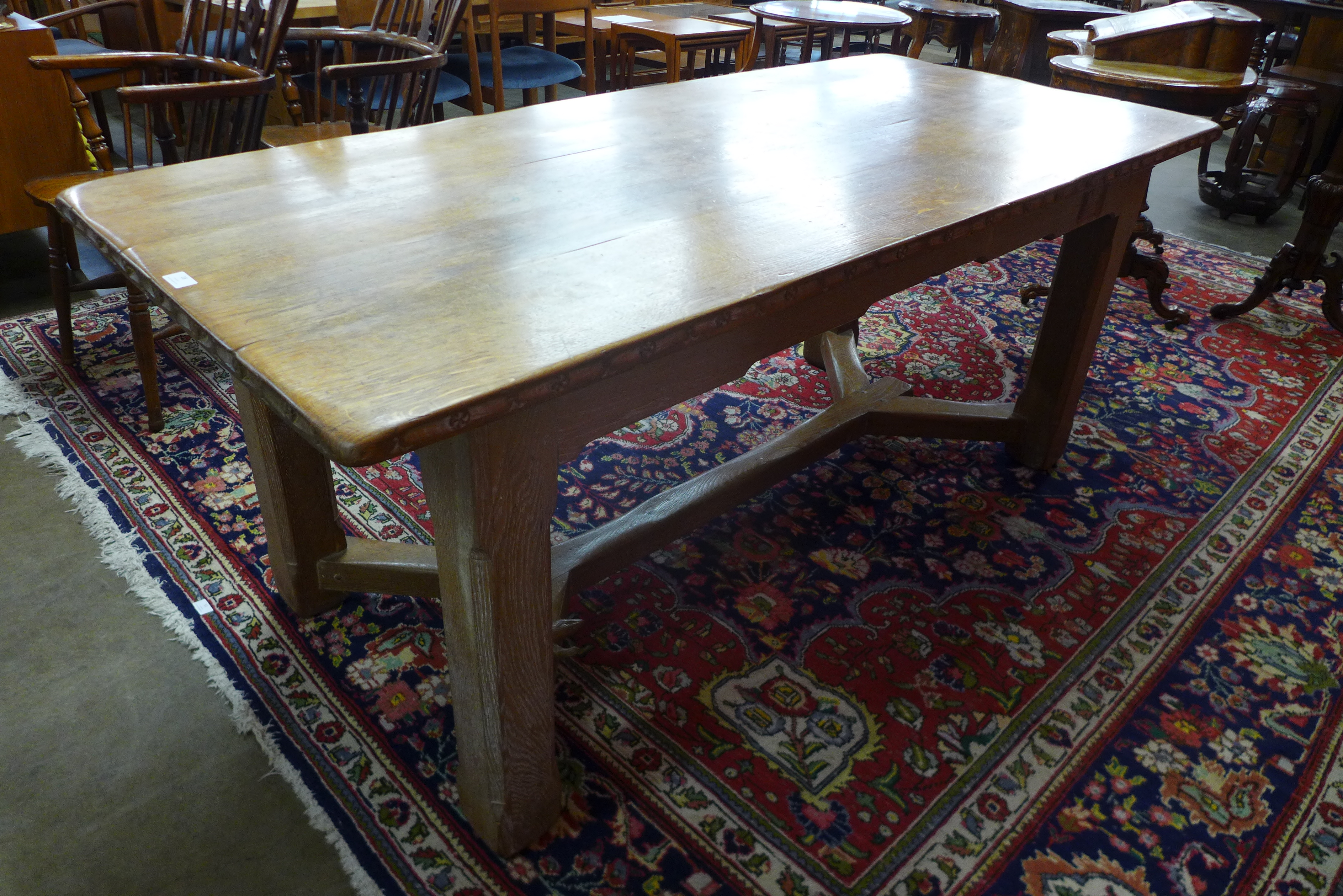 A Derek "Lizard Man" Slater of Crayke oak refectory table