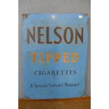 A tin Nelson Tipped Cigarettes advertising sign