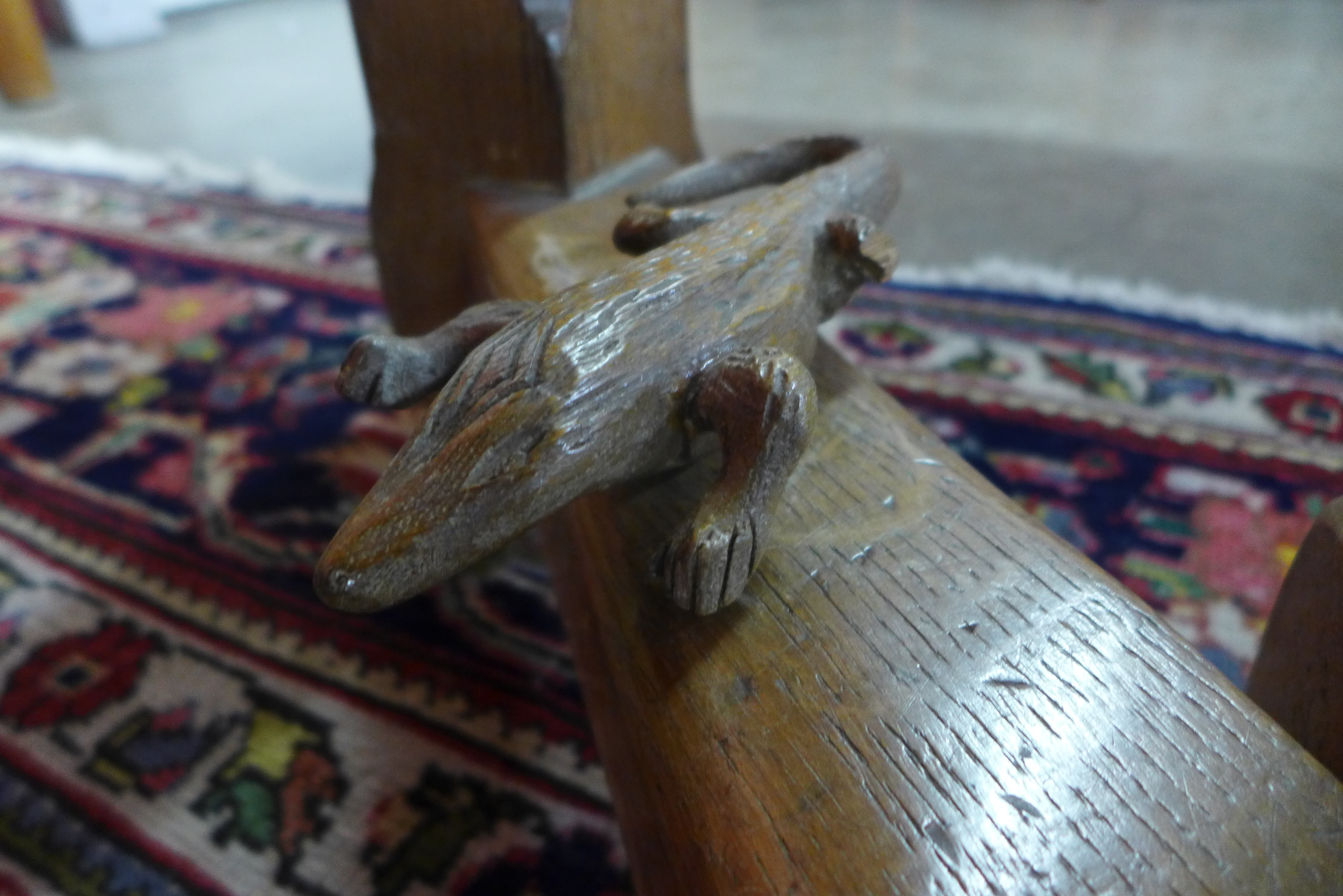 A Derek "Lizard Man" Slater of Crayke oak refectory table - Image 4 of 4