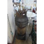 A Victorian terracotta glazed chimney pot, a/f