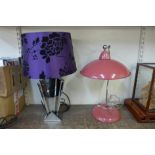 An Art Deco style mirrored table lamp and an anglepoise table lamp