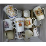 A collection of commemorative mugs **PLEASE NOTE THIS LOT IS NOT ELIGIBLE FOR POSTING AND PACKING**