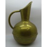 Christopher Dresser brass jug, 25cm