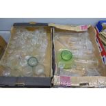 Two boxes of mixed glassware, cut glass, etched glass, vases, etc. **PLEASE NOTE THIS LOT IS NOT