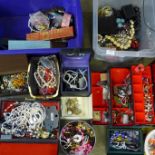 Two boxes of fashion and costume jewellery