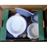 Duroven blue and white dinnerwares and a collection of placemats **PLEASE NOTE THIS LOT IS NOT
