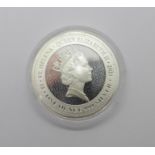 A 1oz fine silver Victory Through Harmony St. Helena £1 coin, 2021