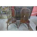 A pair of 19th Century elm Windsor chairs