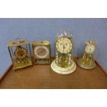 Four assorted clocks