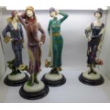 A set of four The Leonardo Collection Art Deco style figures of ladies