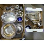 Two boxes of mixed silver plate including tureen and flatware **PLEASE NOTE THIS LOT IS NOT ELIGIBLE