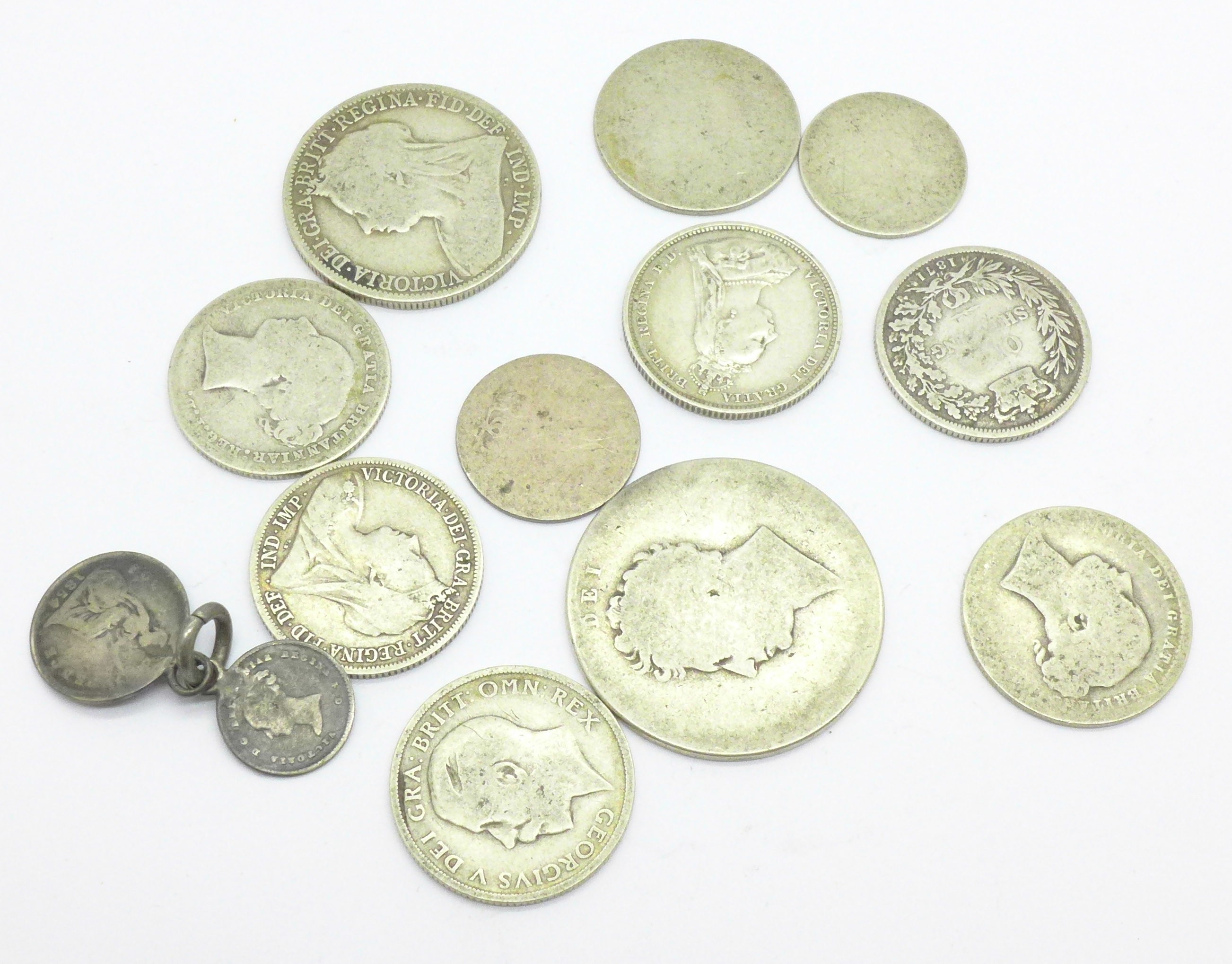 A collection of silver coins including Victorian, 68g - Image 2 of 2