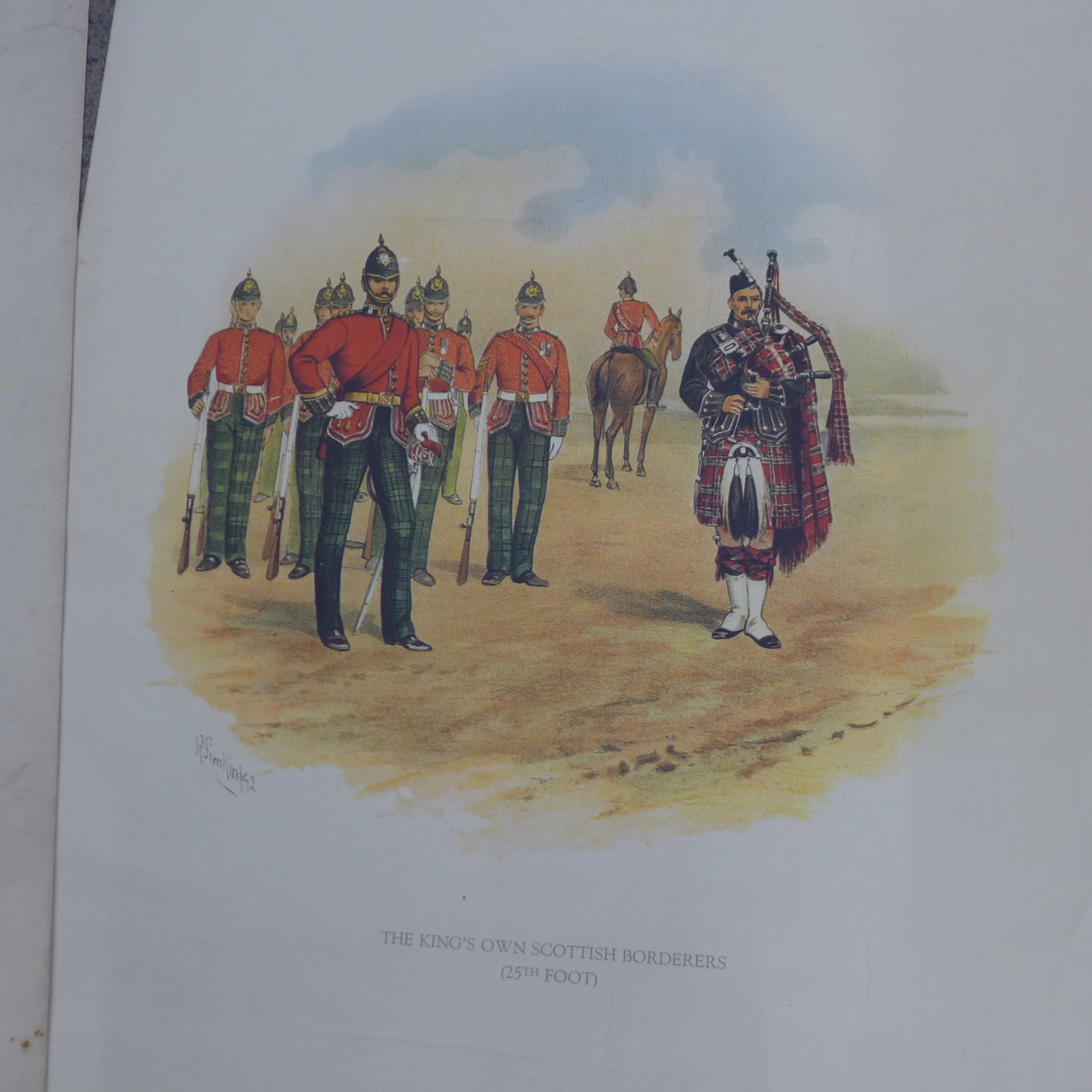 A collection of military pictures including three R Simkin Regimental lithographs and Hawkes & Son - Image 6 of 7