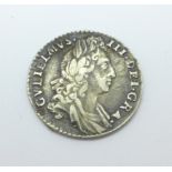 A William III 1697 sixpence