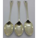 Three silver and enamelled spoons, 63.8g