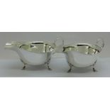 A pair of silver sauce boats, Sheffield 1945, Mappin & Webb, 206g